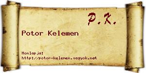 Potor Kelemen névjegykártya